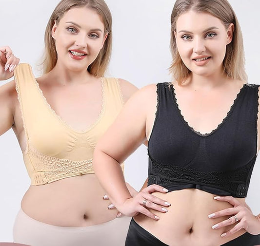 last day 30% off - comfy corset bra front cross side buckle lace bras